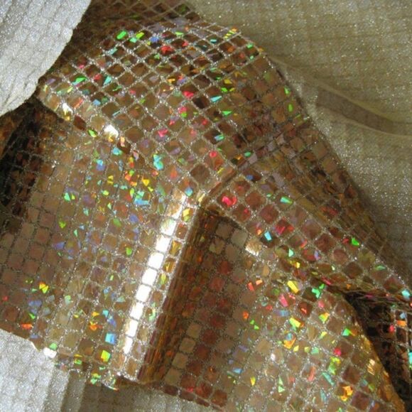 Gold Sparkly Stretch Fabric Glitzy Wear Outfits - Picture 5 of 5